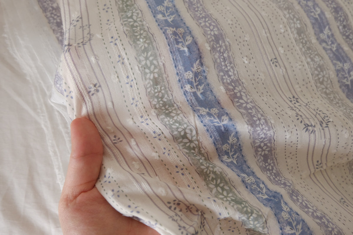 Soft Meadow Stripe Cut-Jacquard Cotton — 2.19 yd