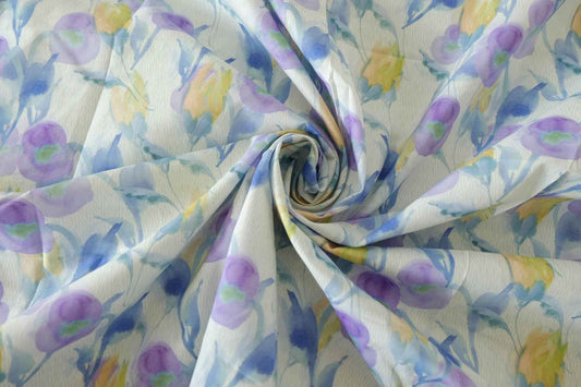 Watercolor Lavender Garden Cotton Lawn Fabric – 2.73 yd Piece