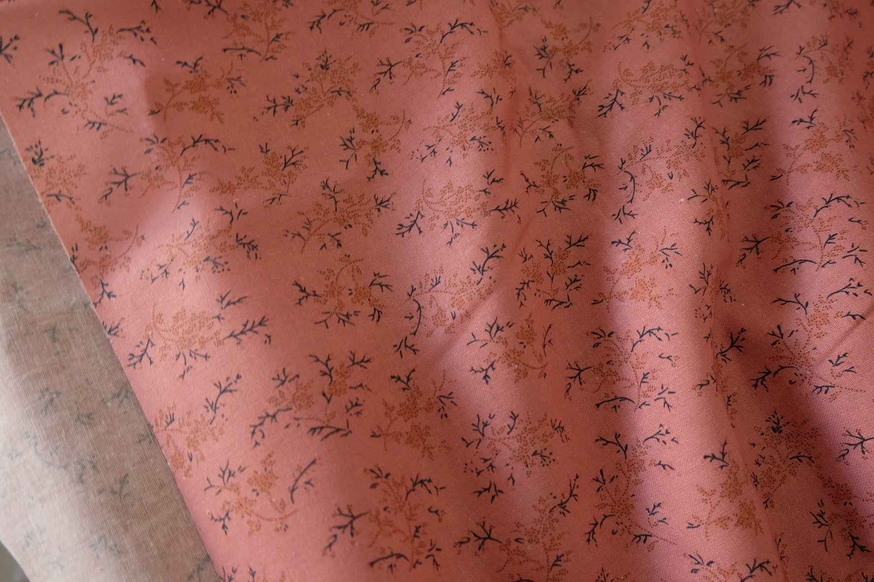 Tiny Floral Linen Cotton Fabric – 2.2 yd