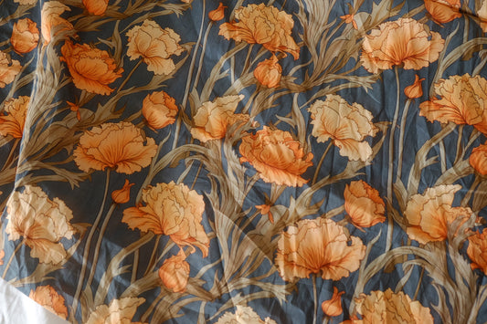 Golden Poppies Vintage Botanical Cotton Lawn – 1.53 yd