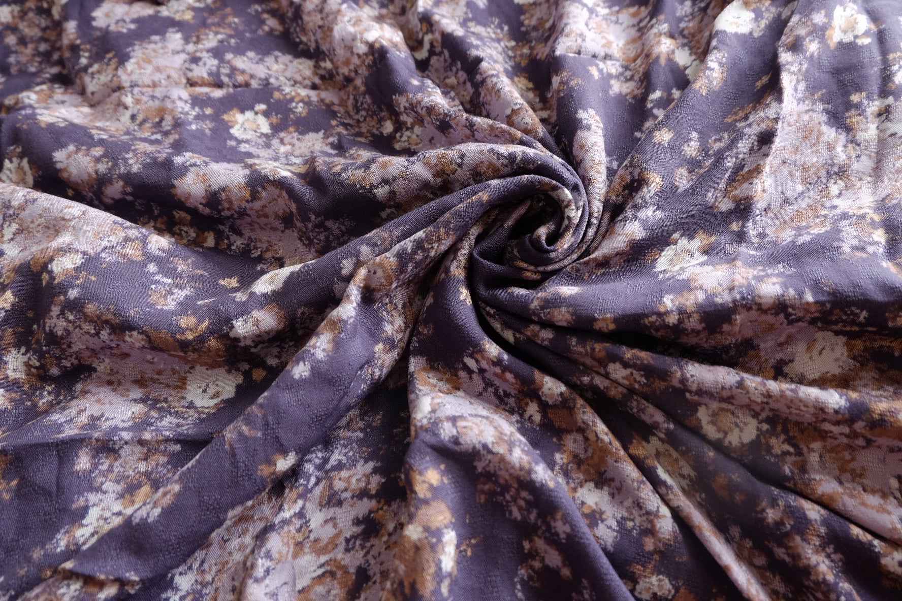 Smoky Purple Jacquard Rayon Challis Fabric - 2.73 yd