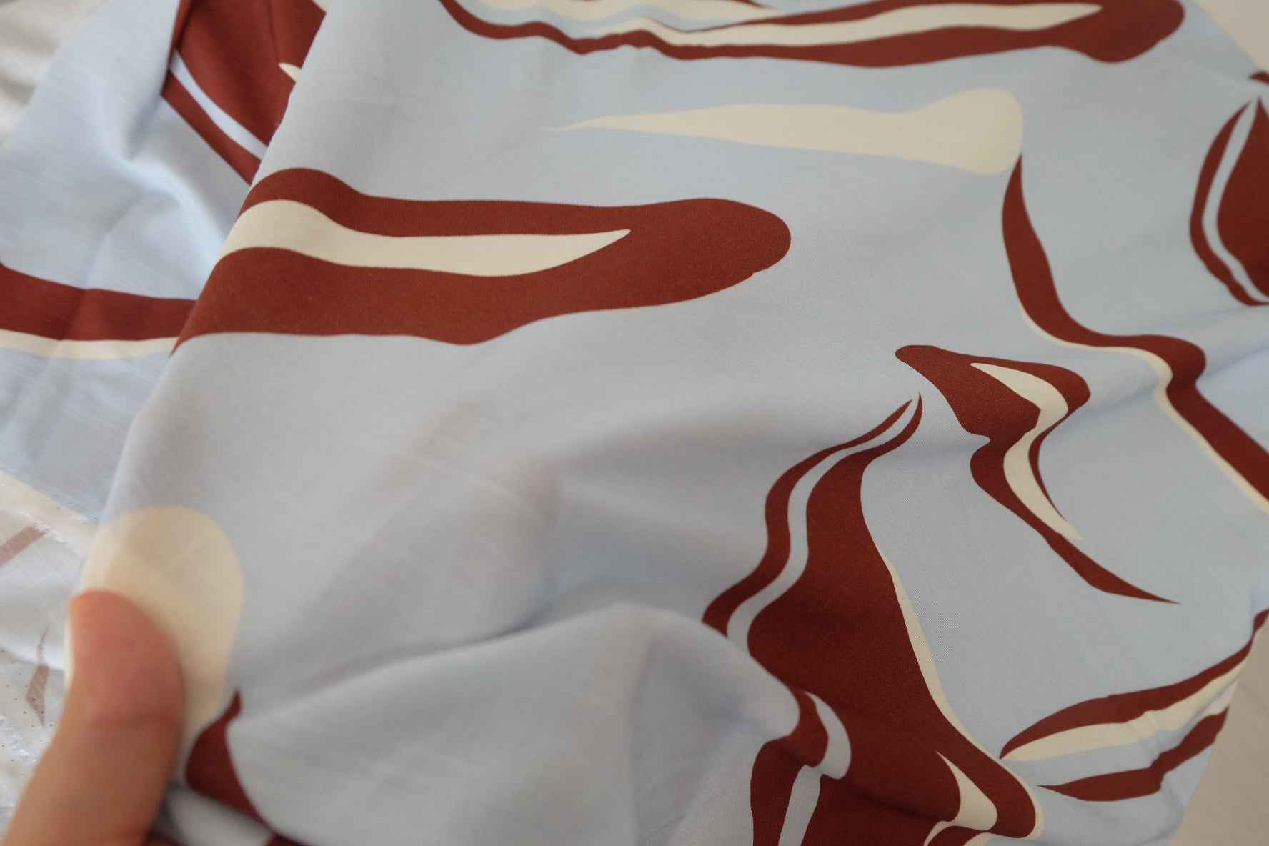 Abstract Leaf Slub Rayon Challis Fabric-1.64 yd