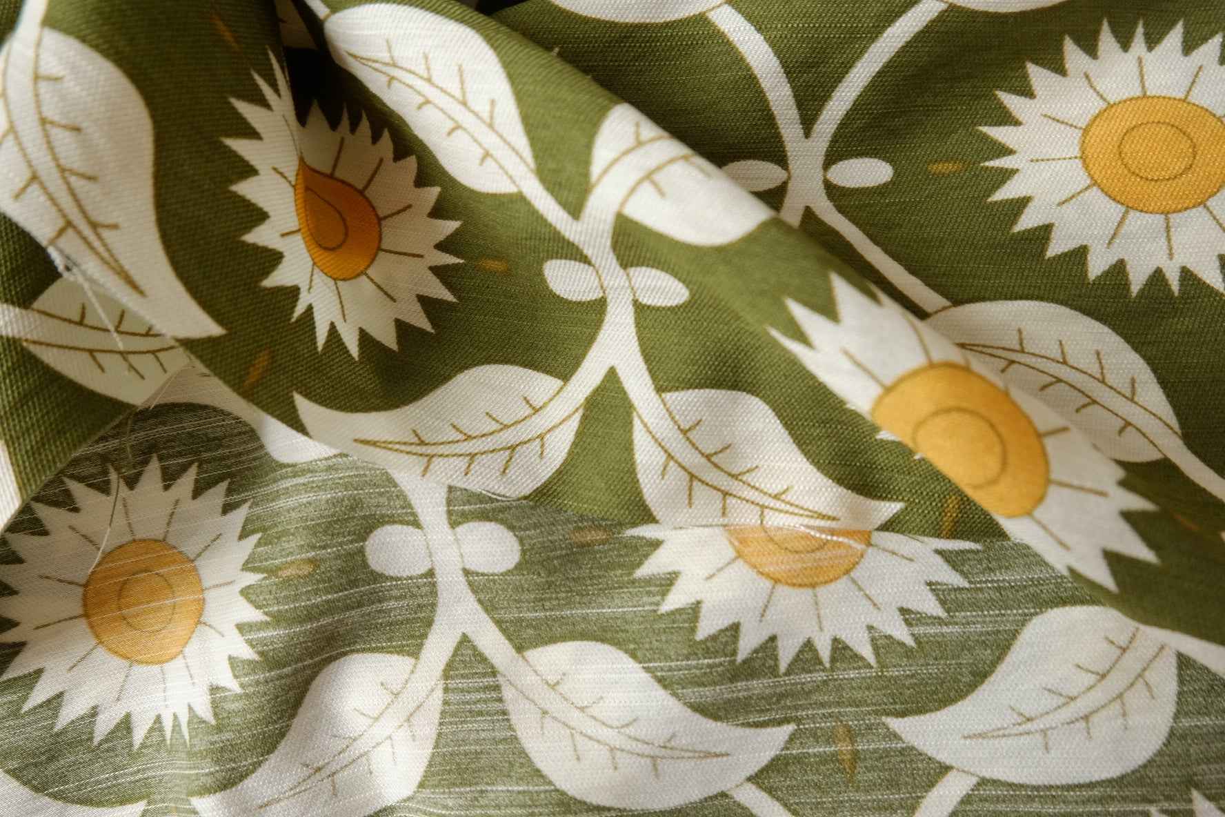 Green Daisy Tencel-Linen Fabric - 2.19 yd