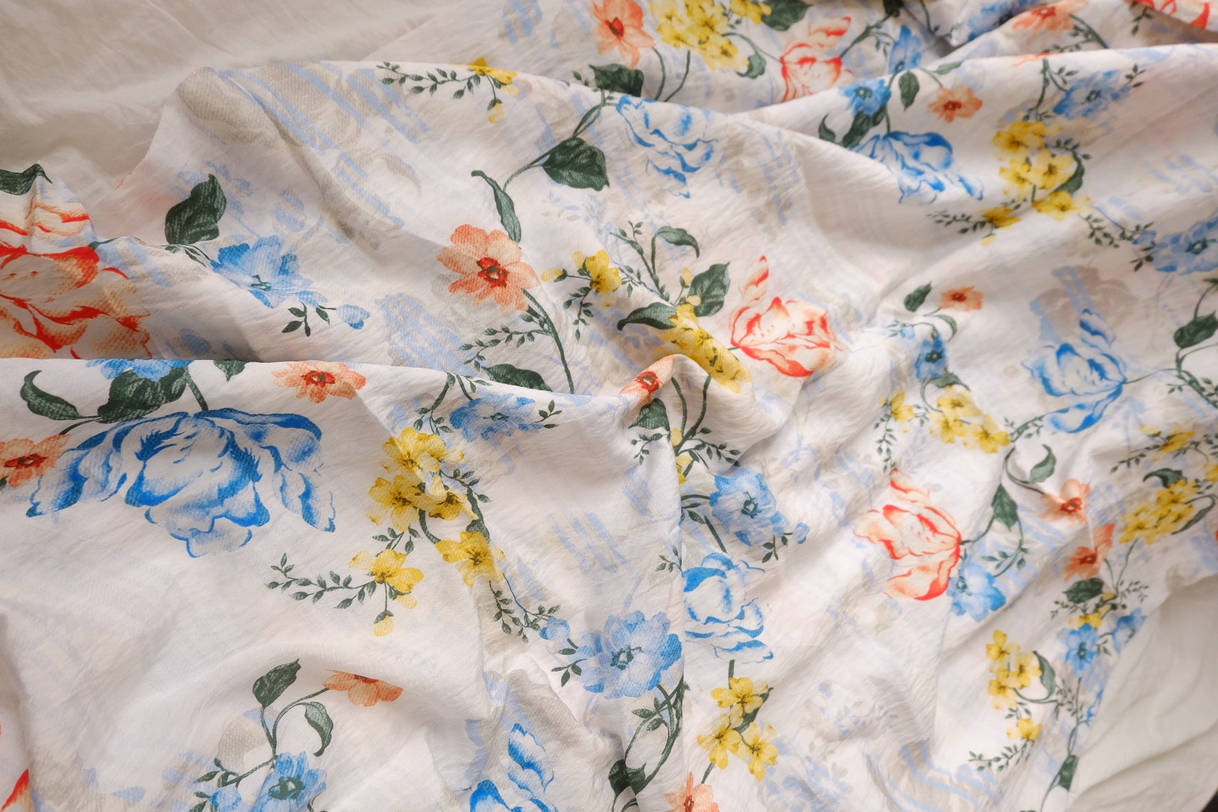 Romantic Floral Tencel Cotton Fabric, 3.28 Yards