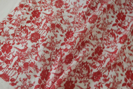 Red Garden Cats Cotton Lawn – 2.2 yd