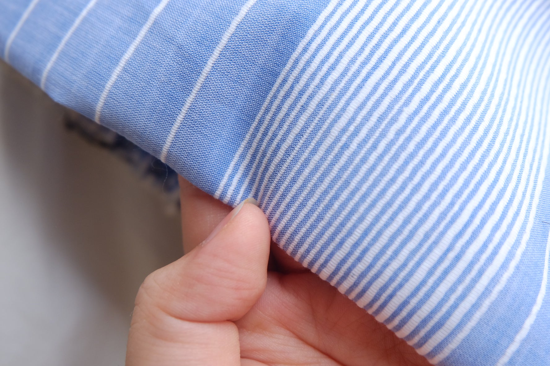 Textured Blue Striped Cotton Shirting – 2.2 yd