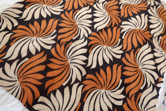 Graphic Floral Cupro Linen Blend Fabric — 3.28 yd