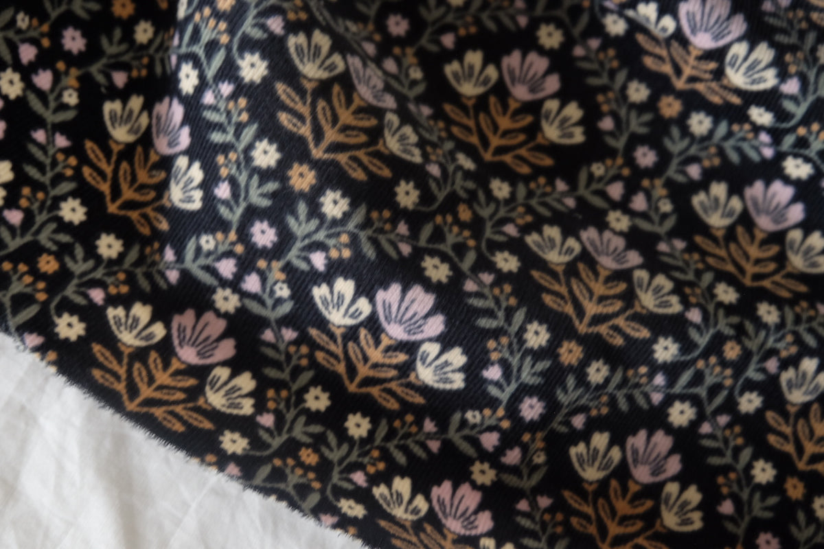 Midnight Meadow Brushed Cotton Corduroy – 2.2 yd