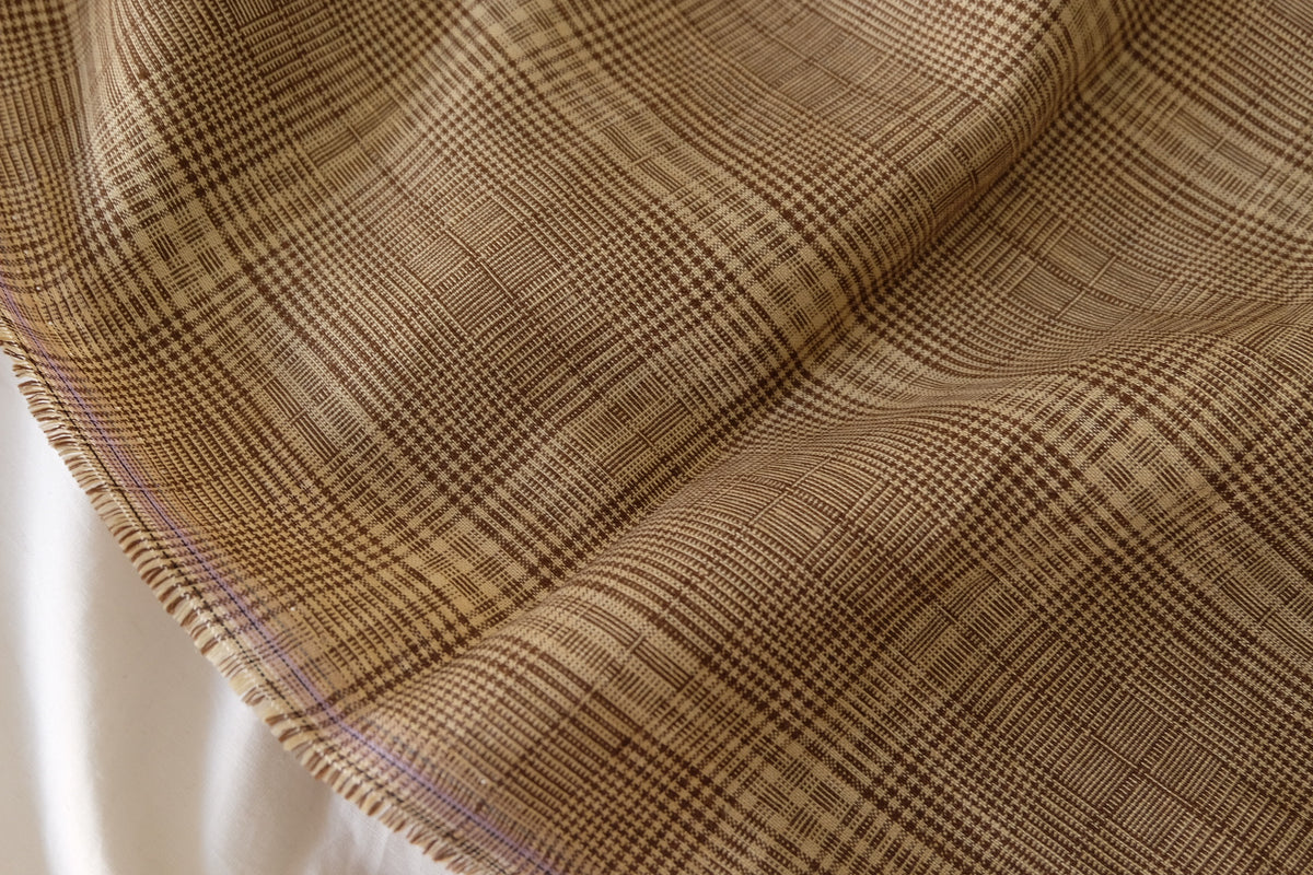 Brown Glen Check Pure Linen – 2.2 yd
