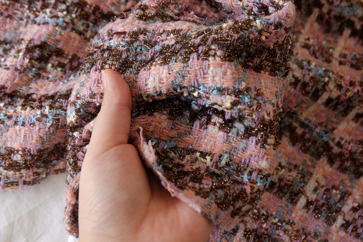 Rose Metallic Blend Bouclé Tweed – 2.2 yd