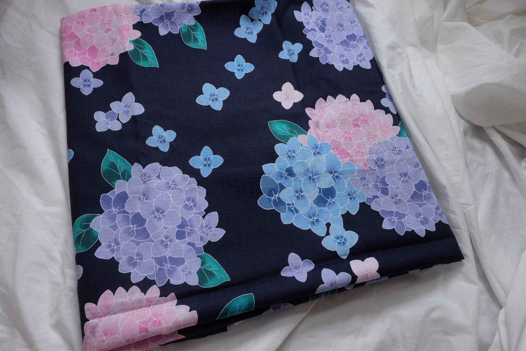 Hydrangea Slub Cotton Jacquard Fabric, Soft Summer Dress Weight, 3.28 Yards