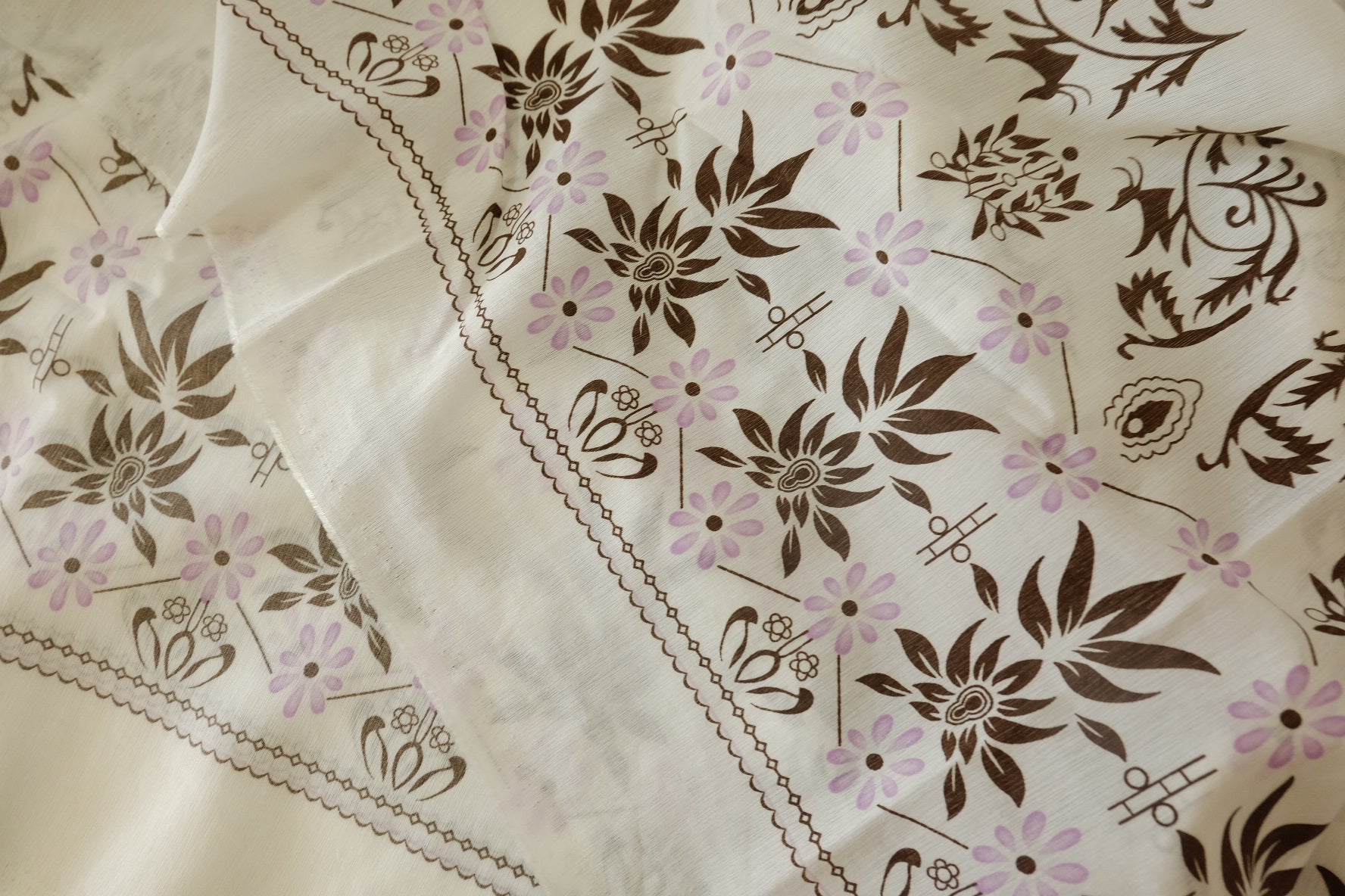 Vintage Border Print Tencel-Cotton Fabric – 1.6 yd