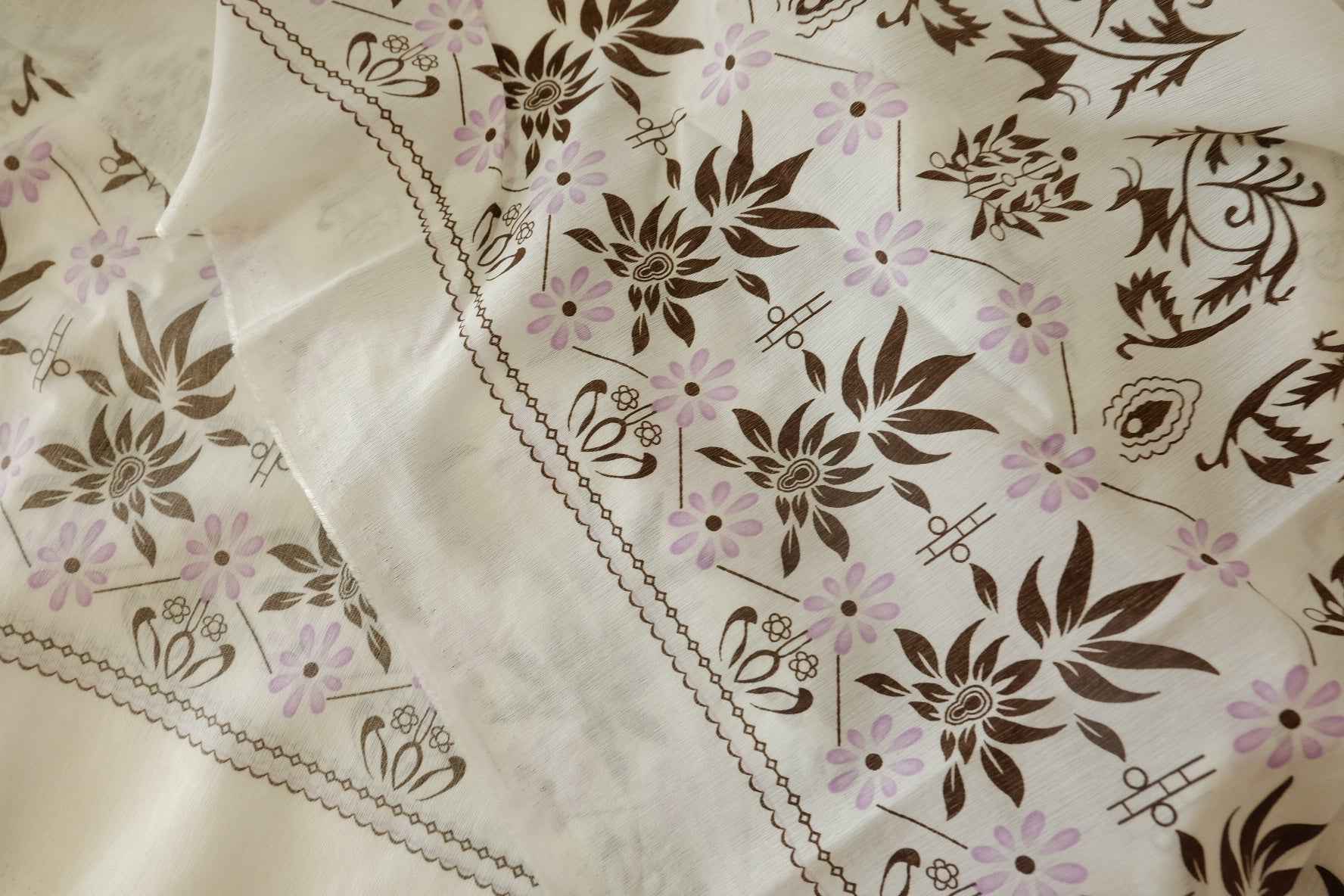 Vintage Border Print Tencel-Cotton Fabric – 1.6 yd