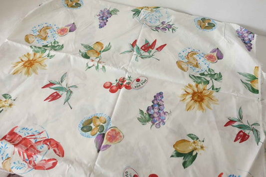 Mediterranean Floral Cotton Fabric – 3.3 yd / 2.75 yd