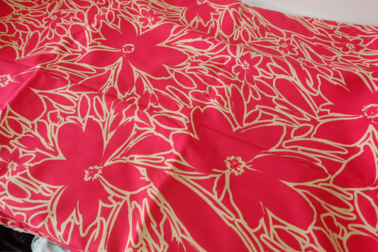 Coral Line Floral Cotton Lawn – 3.3 yd