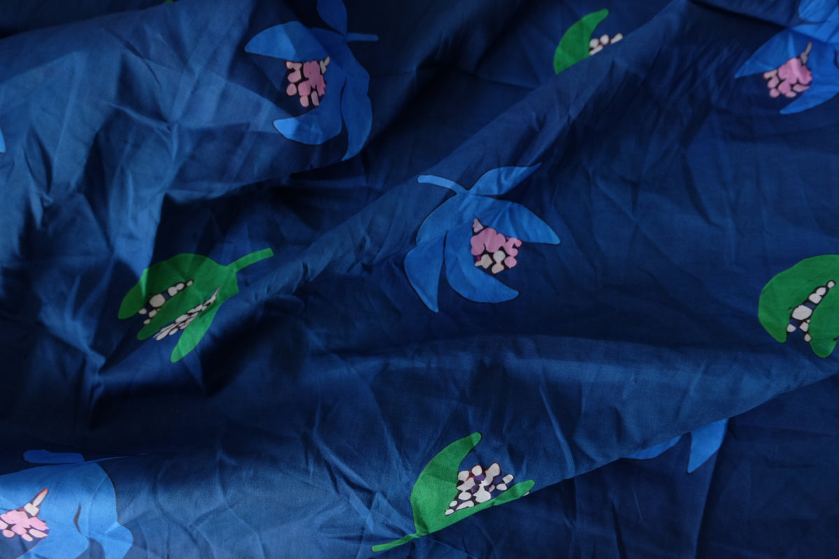 Midnight Garden – Bold Botanical Cotton Lawn Fabric | 3.2 Yards