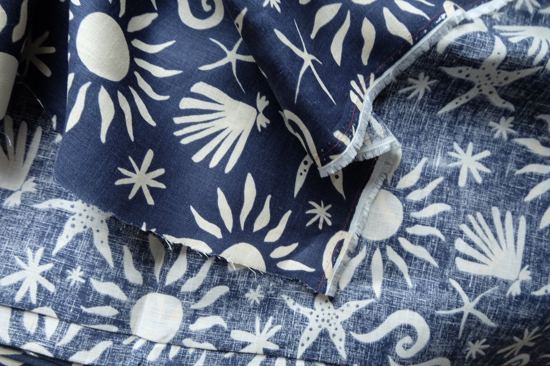Navy Seaside 11s Pure Linen – 1.6 yd / 2.2 yd