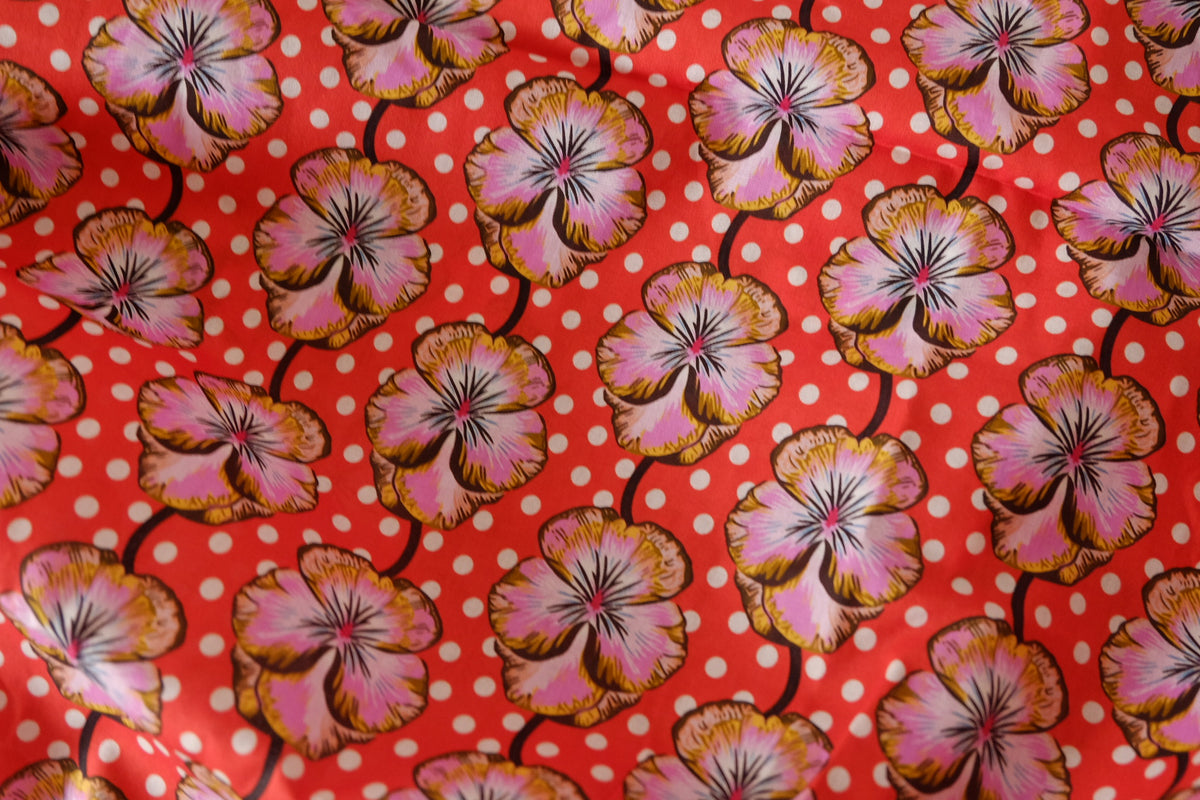 Coral Pansy Cotton Lawn – 3 yd