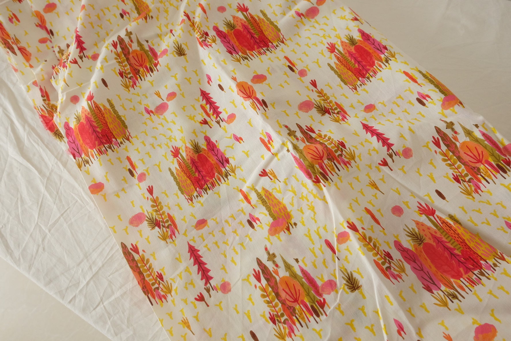 Coral Botanical Cotton Poplin — 3.83 yd