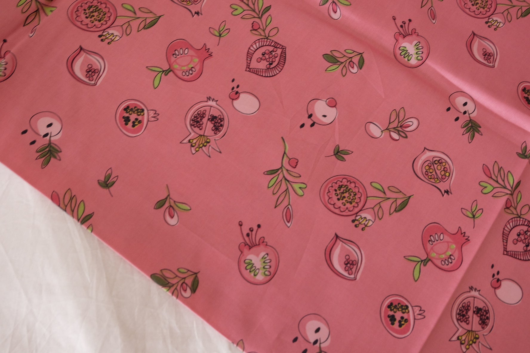 Pomegranate Sketch Cotton Sateen Fabric – 2.2 yd