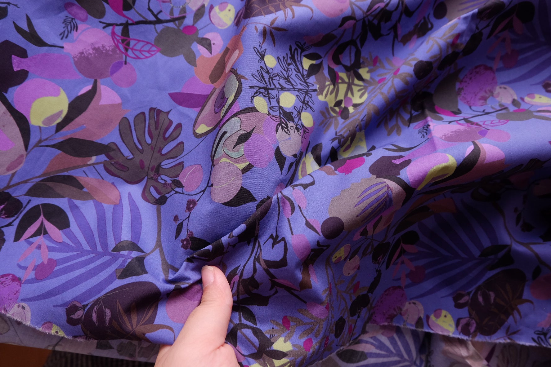 Purple Botanical Cotton Lawn – 3.3 yd