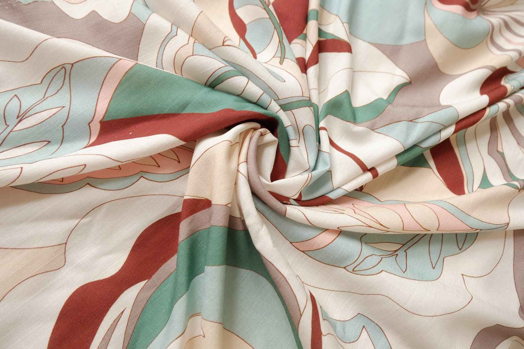 Linen-Lyocell Modern Leaf Fabric - 1.64 yd