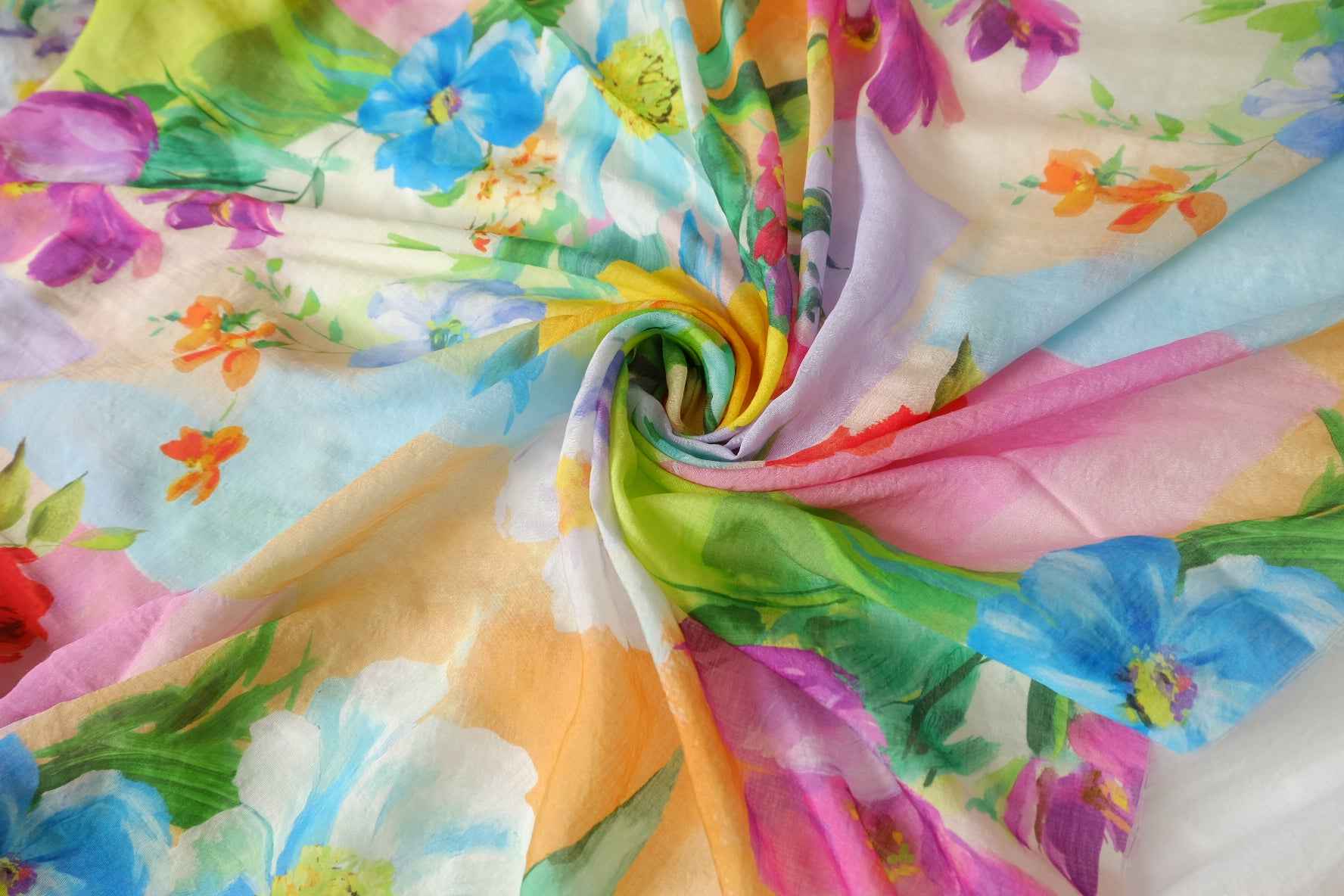Watercolor Garden Lightweight Tencel Fabric - 3.28 yd