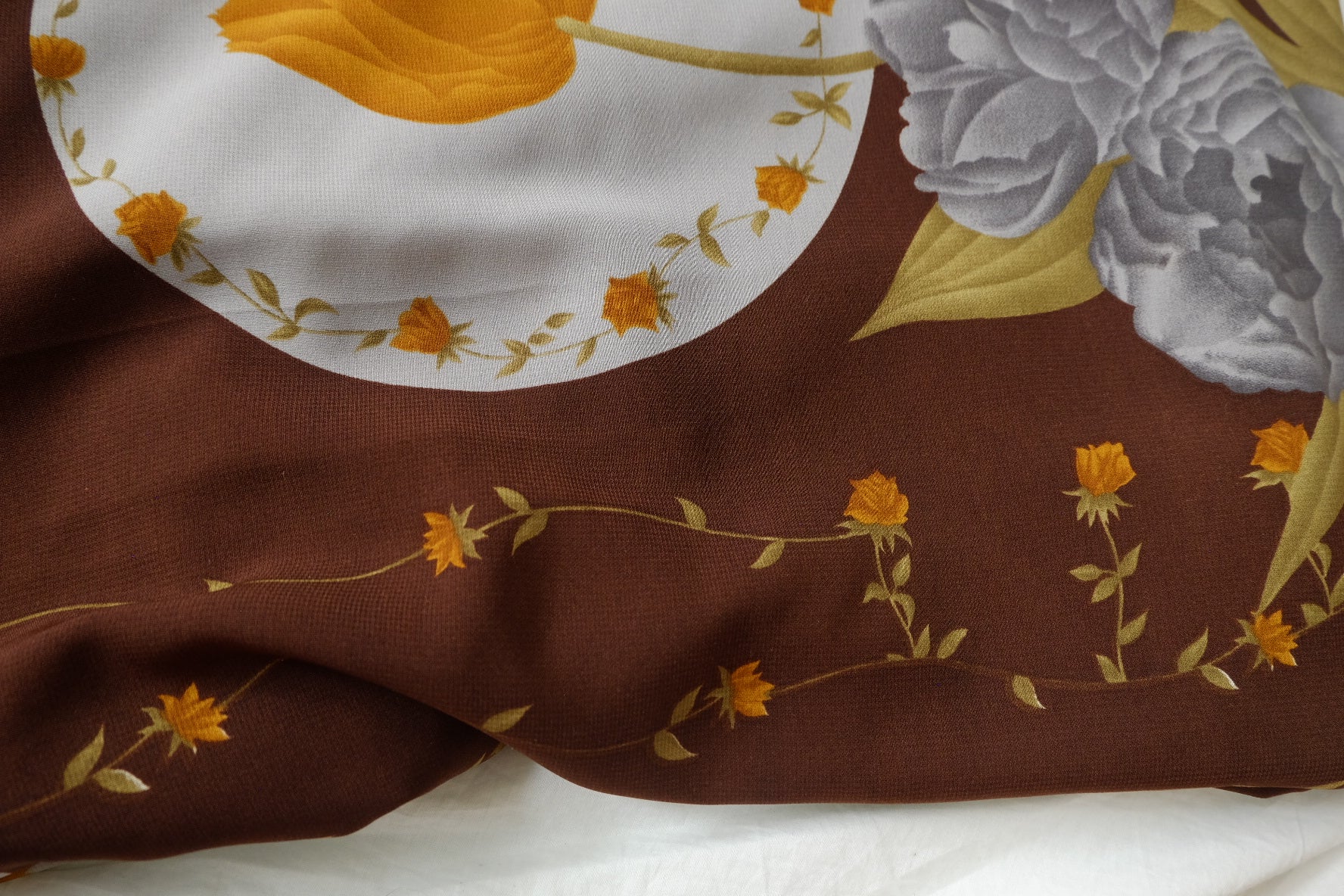 Vintage Floral Opaque Chiffon, 3.28 Yards