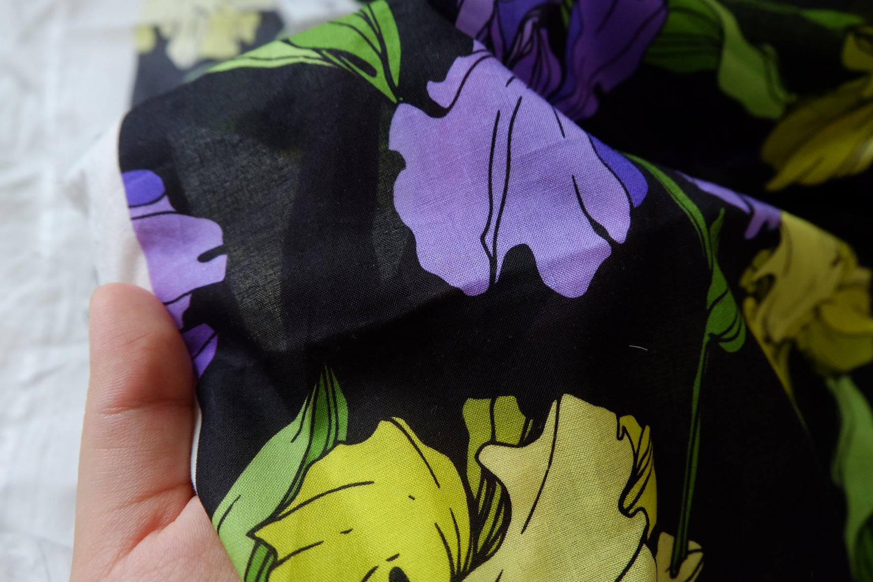 Black Iris Lightweight Cotton Fabric — 1.64 yd