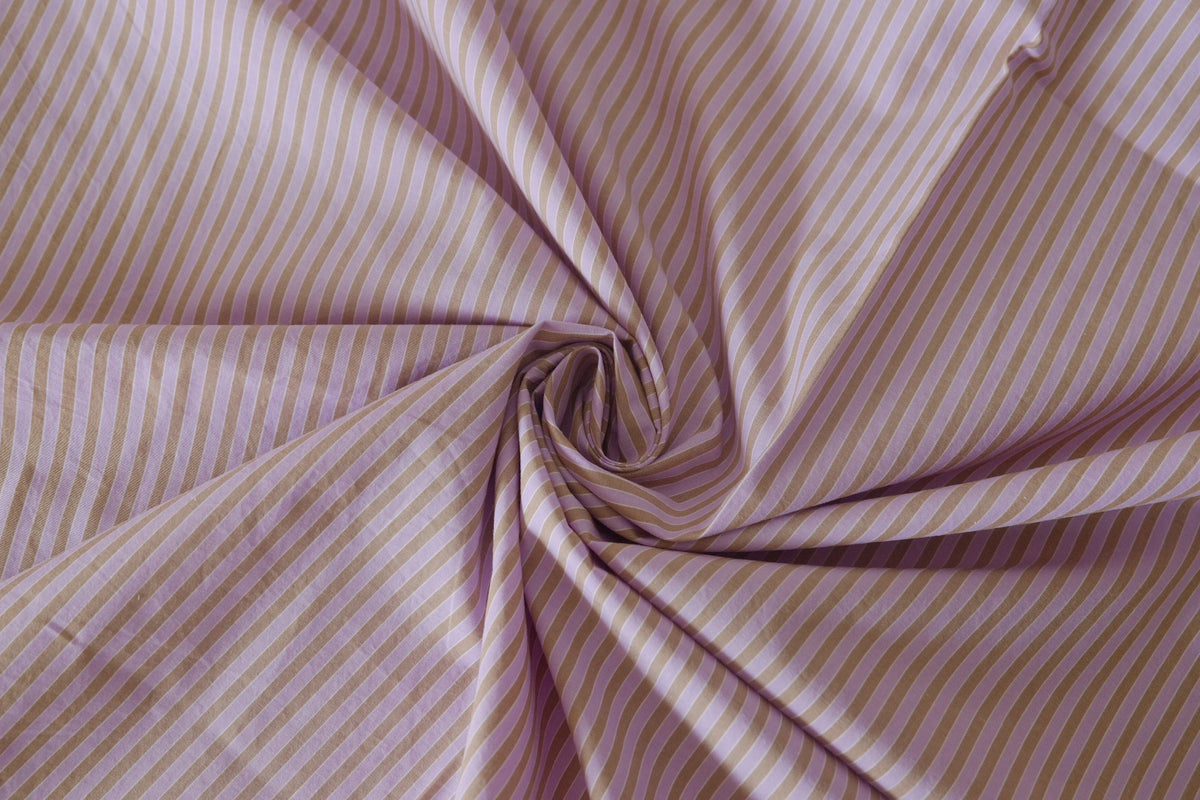 Lilac Taupe Stripe Fine Cotton – 2.2 yd