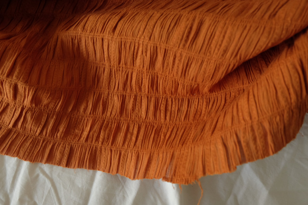 Burnt Orange Crinkle Cotton – 1.6 yd