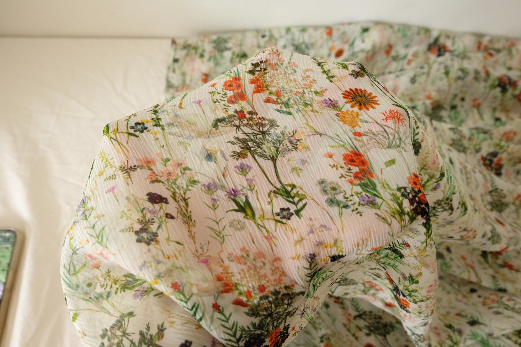 Crinkled Wildflower Lightweight Tencel Fabric - 1.6 yd