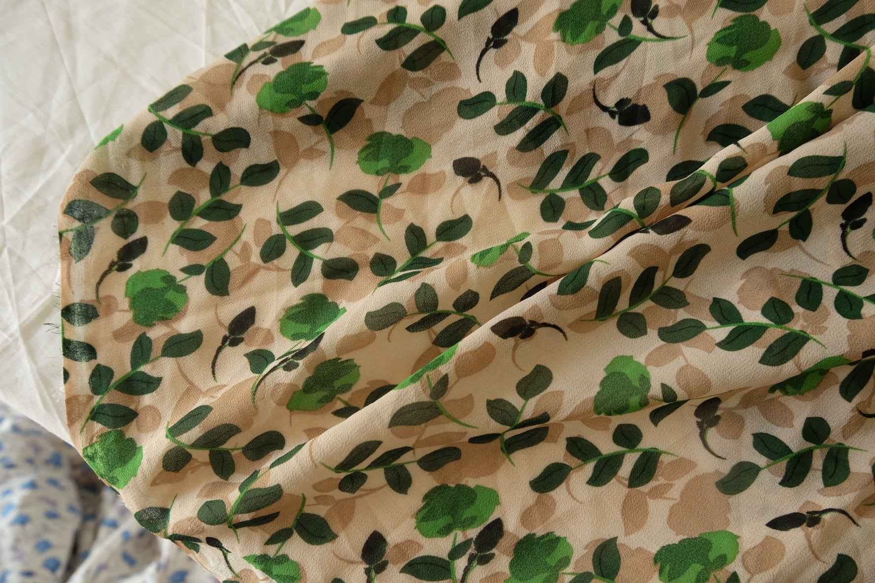 Green Rose Georgette – 2.73 yd