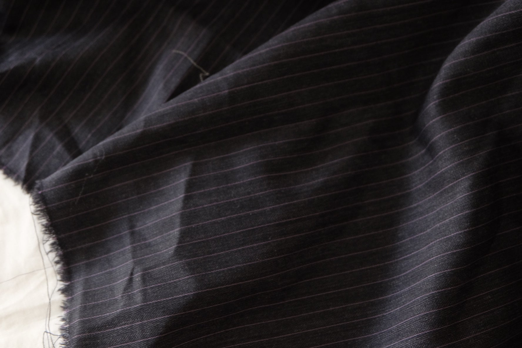 Charcoal Pinstripe Wool Blend Suiting – 2.2 yd