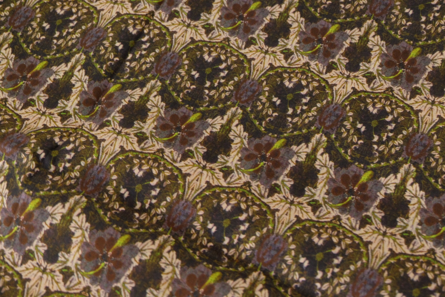 Dark Botanical Floral Cotton Fabric – 2.2 yd