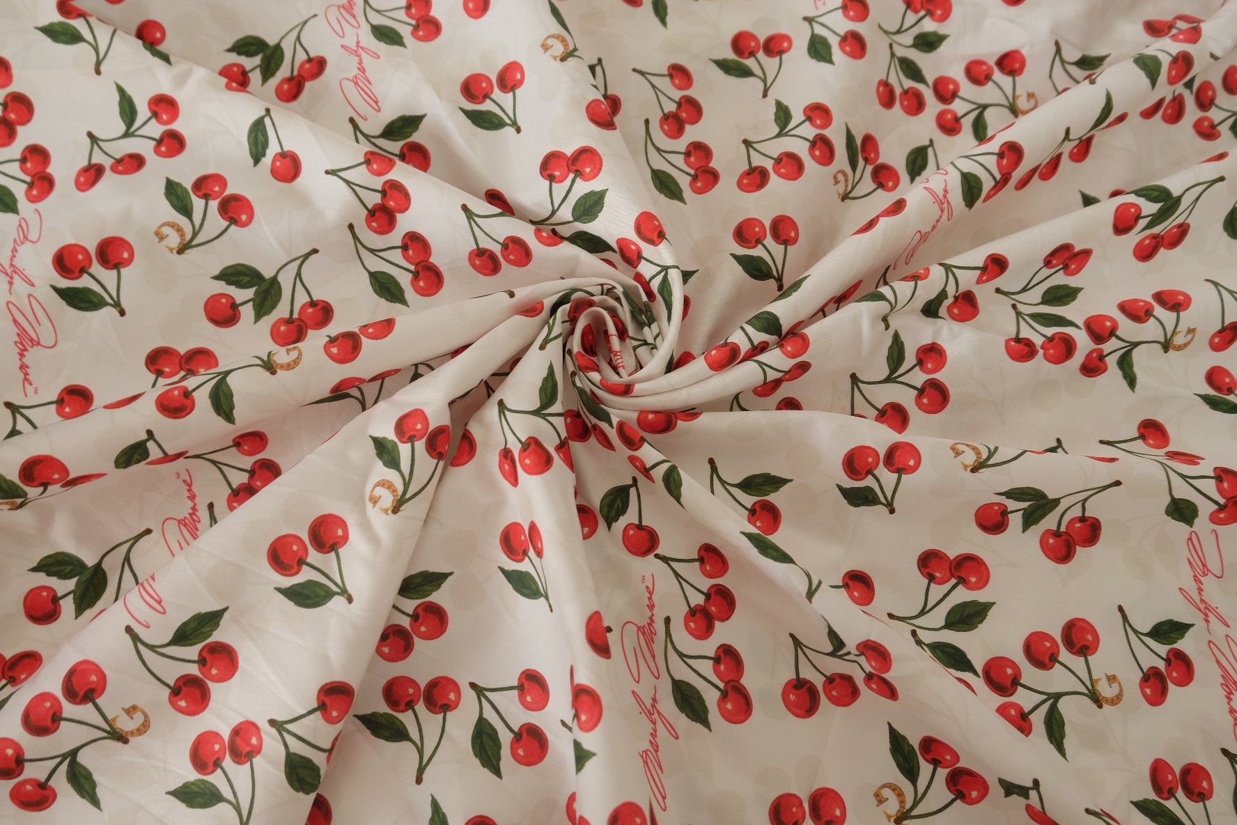 Luxury Cherry Cotton Sateen Fabric – 2.2 yd