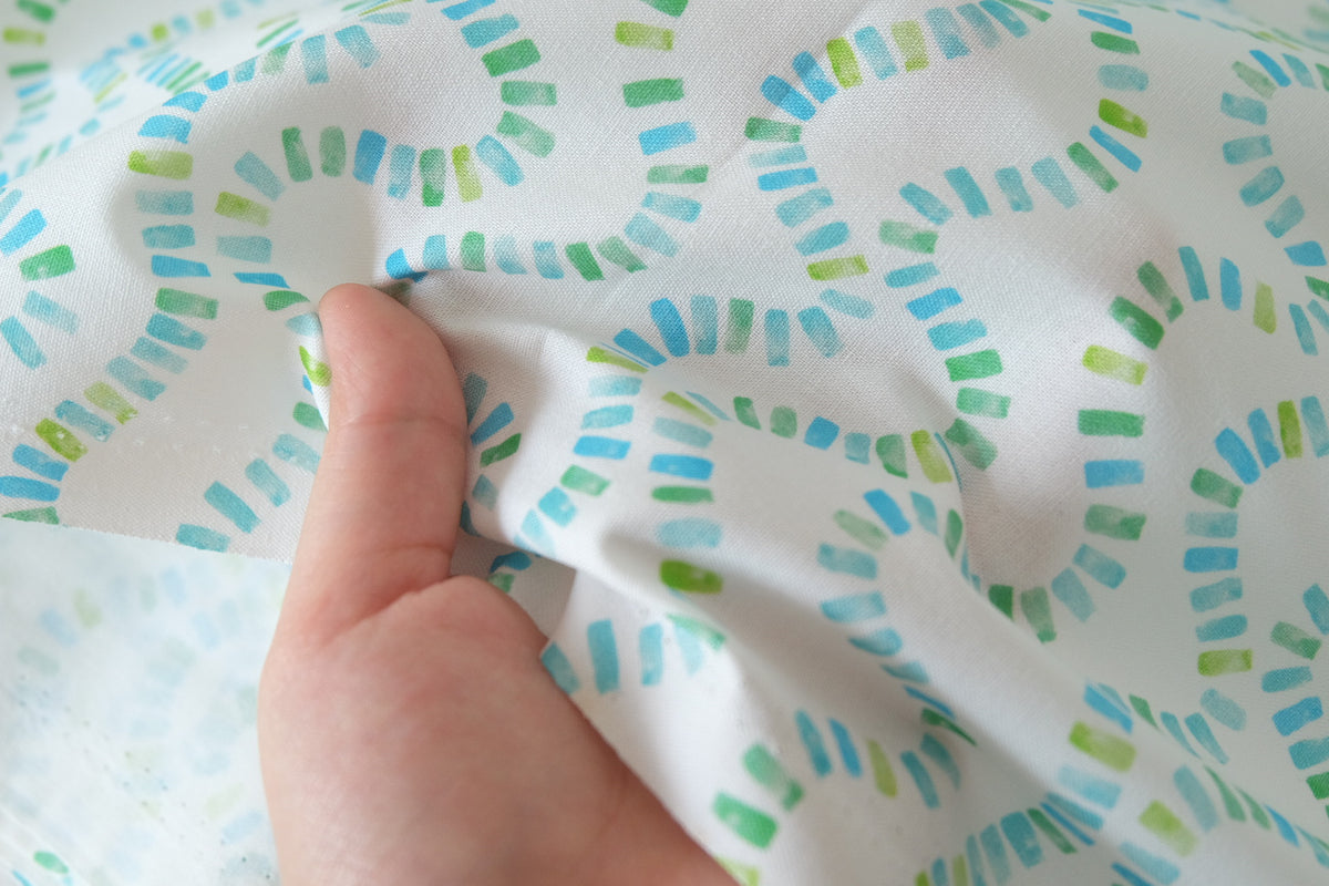 Aqua Loop Print Cotton Poplin – 2.2 yd