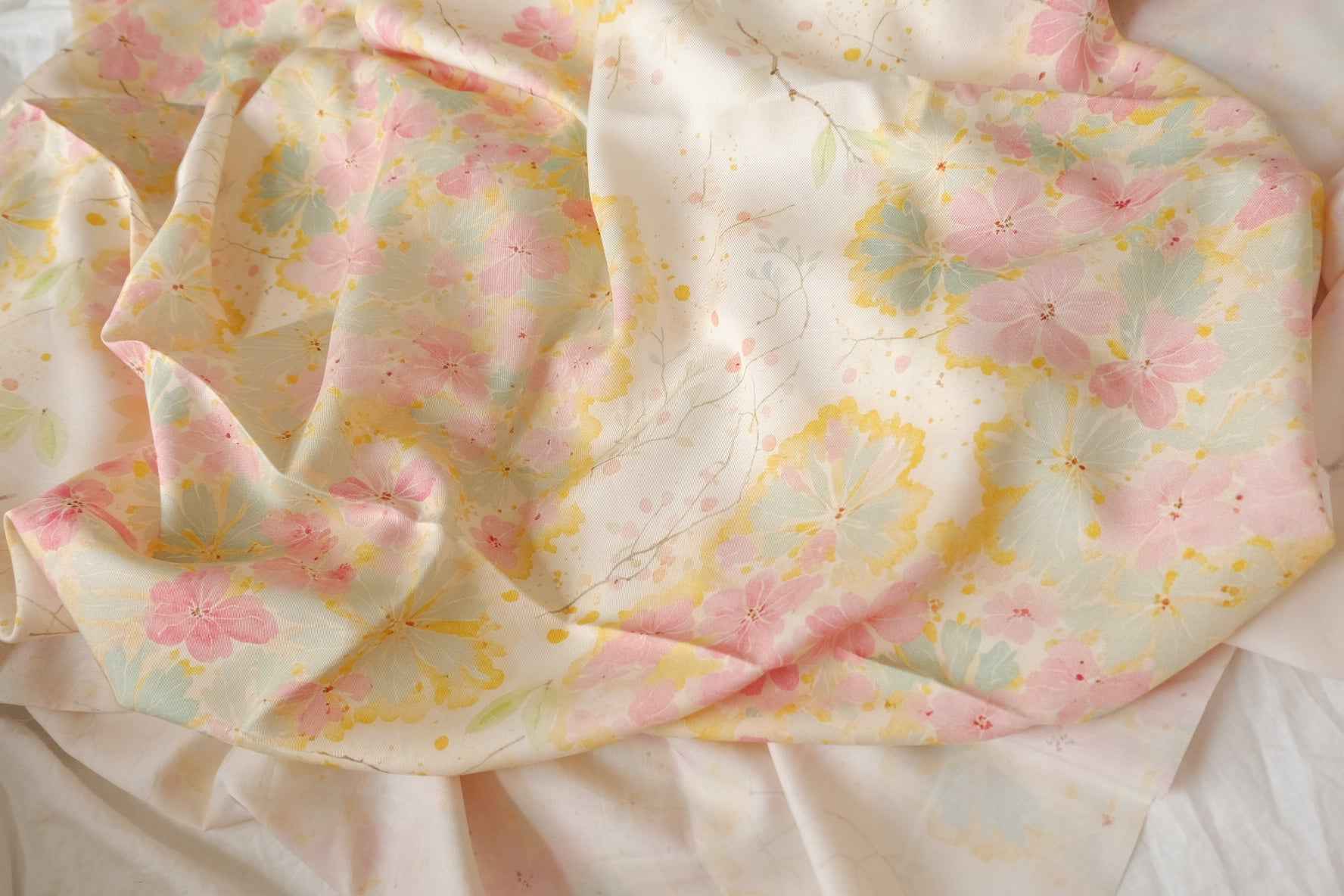 Pastel Blossom Twill Tencel Fabric - 3.28 yd