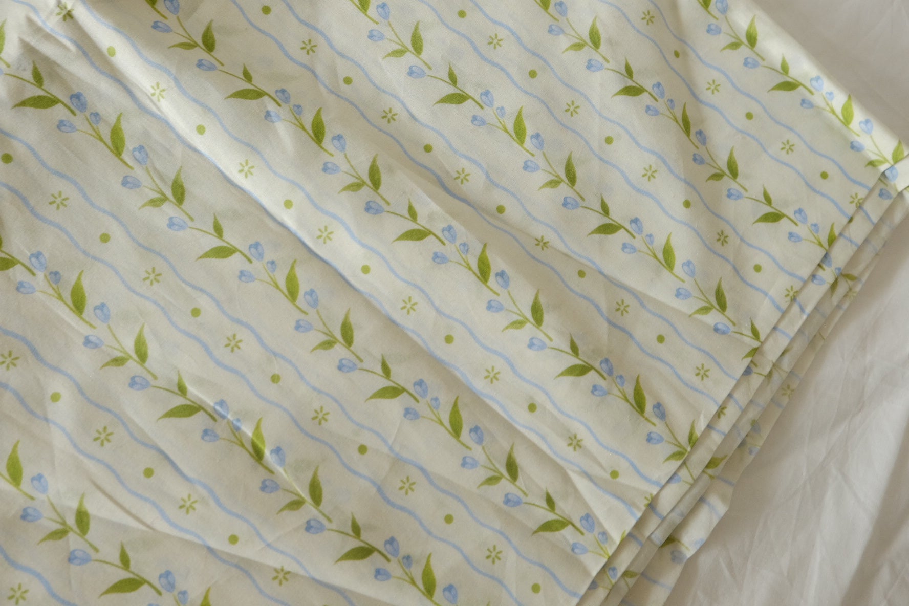 Blue Sprig Stripe Cotton Poplin – 3.28 yd