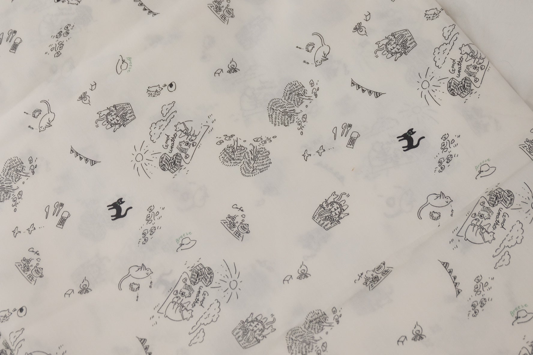 Cat Doodle Cotton Lawn – 1.6 yd