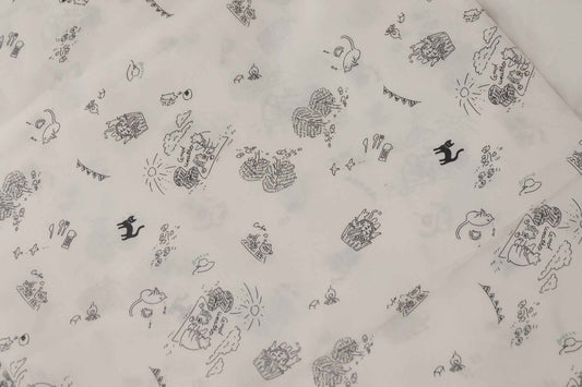 Cat Doodle Cotton Lawn – 1.6 yd