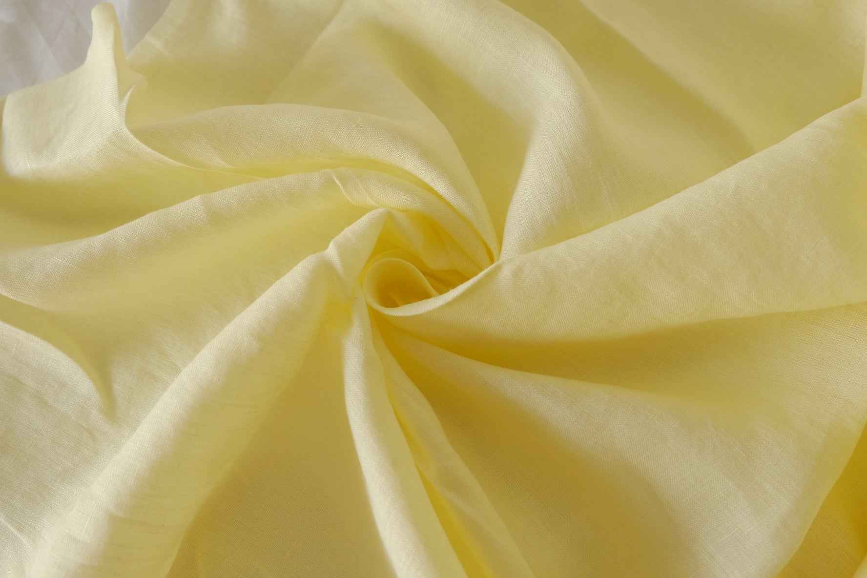 Soft Butter Yellow Pure Linen Fabric – 2.2 yd