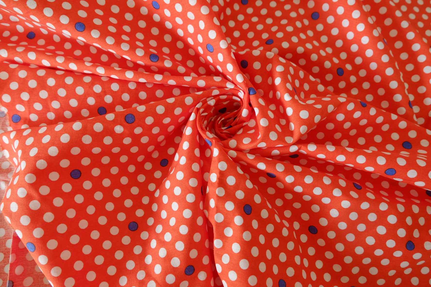 Red Polka Dot Cotton Cloth — 3.17 yd