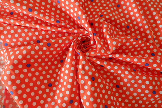 Red Polka Dot Cotton Cloth — 3.17 yd