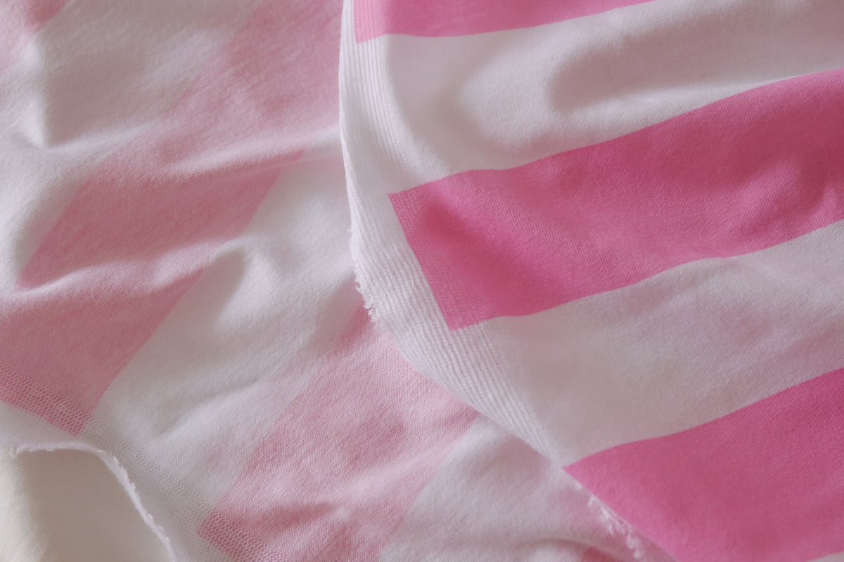 Bold Stripe Cotton Stretch Jersey — 2.19 yd