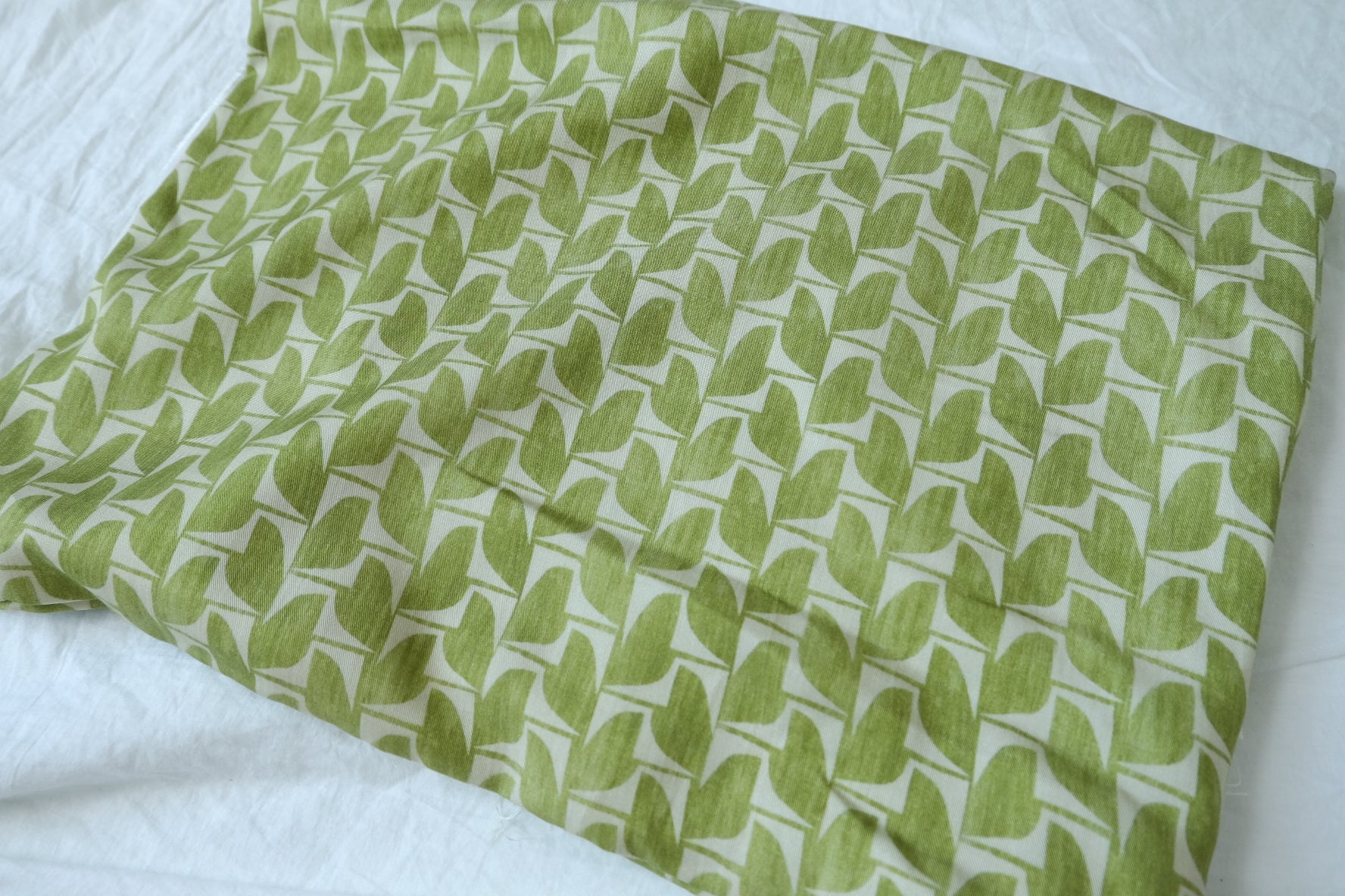 Green Leaf Fine Twill Tencel Fabric - 2.19 yd