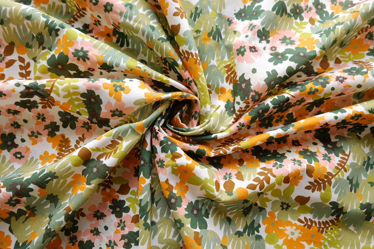 Retro Meadow Cotton Voile – 3.3 yd