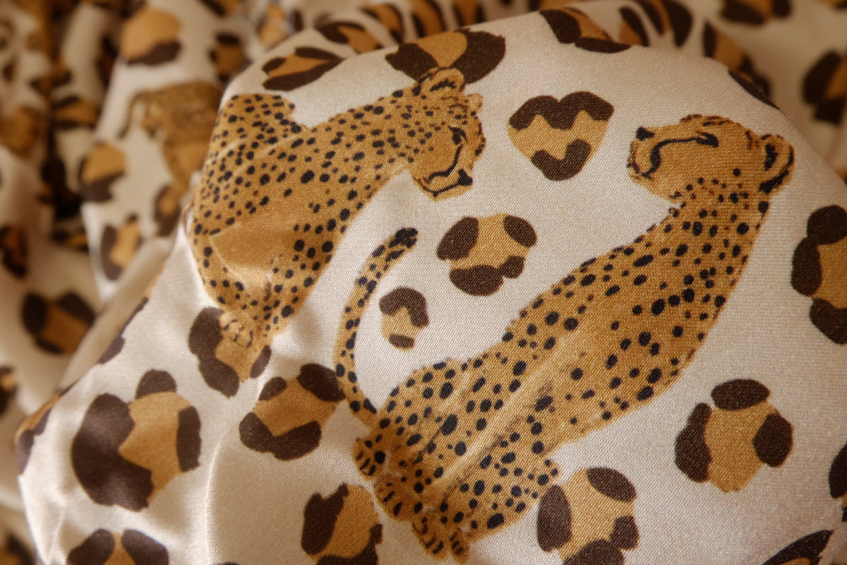 Wild Leopard Print Rayon Sateen – 1.64 yd