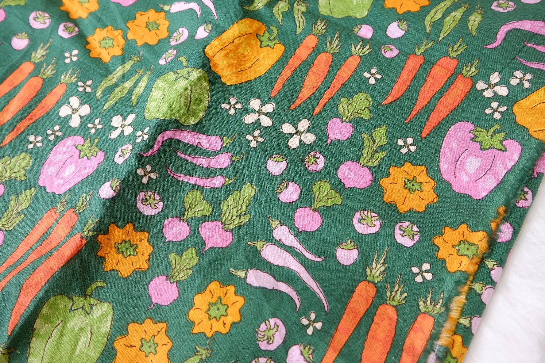 Vegetable Garden Cotton Linen Fabric — 1.64 yd