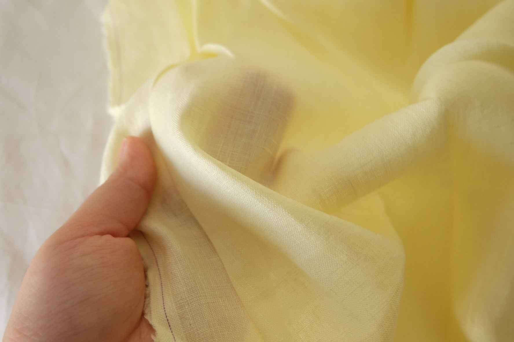 Soft Butter Yellow Pure Linen Fabric – 2.2 yd